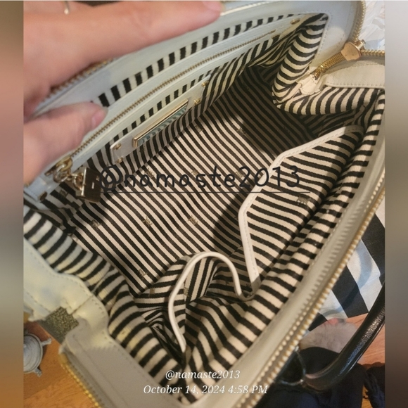 L.A.M.B. Exter Satchel White Leopard Print Designer Luxury Celeb Bag Leather 54 - Picture 13 of 15